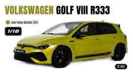 Volkswagen  - Golf VIII R333 2023 lime yellow metallic - 1:18 - OttOmobile Miniatures - OT1407 - OT1407 | Toms Modelautos