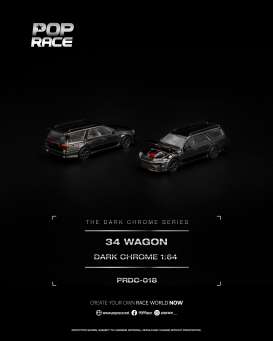 Nissan  - R34 Wagon dark chrome - 1:64 - Pop Race Limited - PRDC018 - PRDC018 | Toms Modelautos