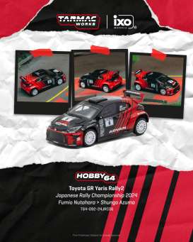 Toyota  - Yaris 2024 red/black - 1:64 - Tarmac - T64-092-24JRC06 - TC-T64-092-24JRC06 | Toms Modelautos